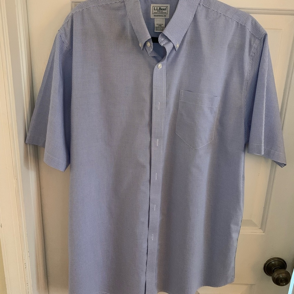 L.L. Bean Blue Casual Button Down Shirt